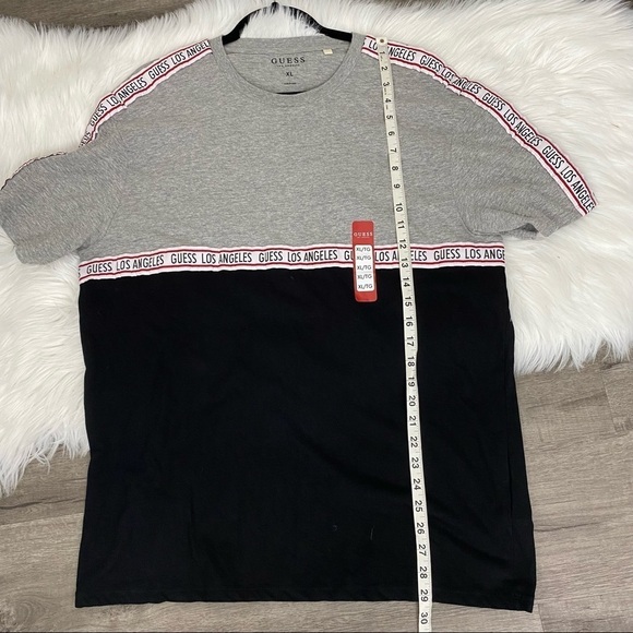 Guess Los Angeles Mens XL Gray Colorblock Short Sleeve Tee T-shirt - Picture 7 of 7